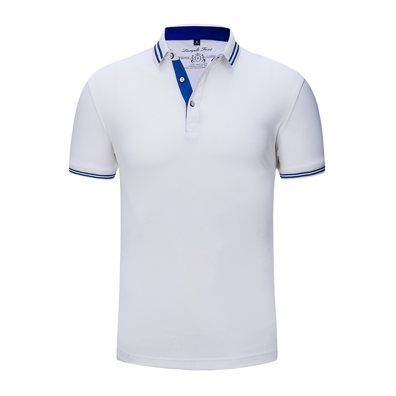 亚麻珠花短袖POLO衫_翻领T恤衫工作服定做_牧迪亚服饰