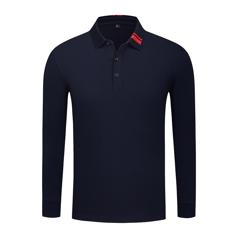 轻奢翻领长袖POLO衫_长袖翻领T恤衫工作服定制【7色可选】