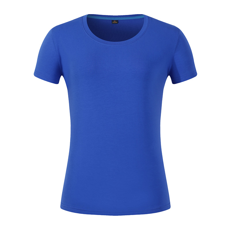 女款赛络棉短袖圆领T恤衫订做_圆领文化衫现货丝印LOGO图案【9色可选】