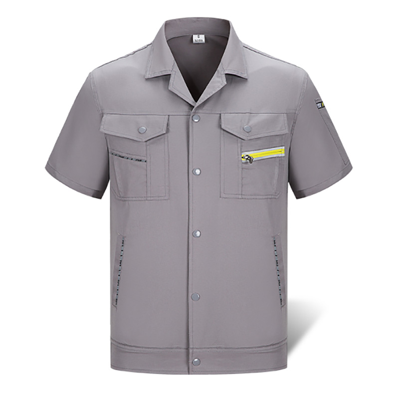 纯棉短袖劳保工程服现货_夏装短袖工作服定制【4色可选】