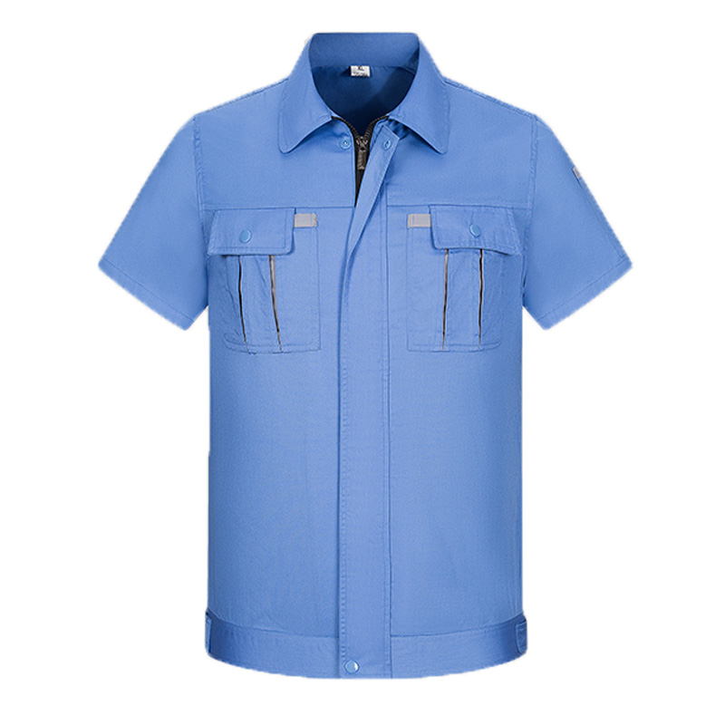 夏季短袖劳保工衣服装现货_工厂车间夏天短袖夹克工作服定制【7色可选】