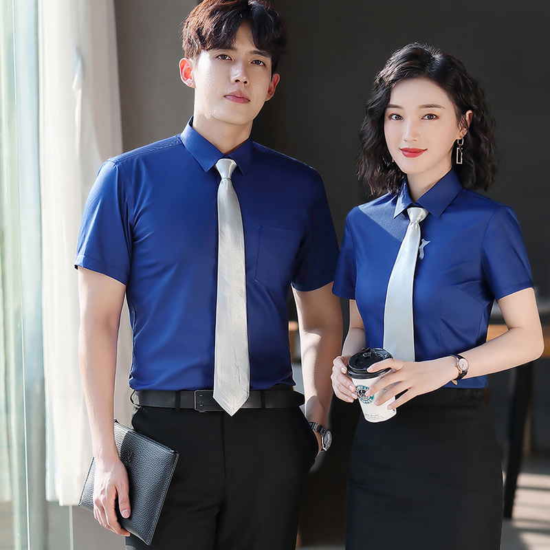 夏季男女职业短袖衬衫现货_短袖衬衣工作服定制【9色可选】