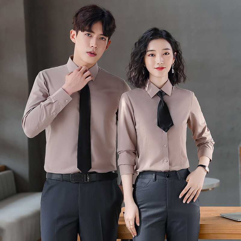 职业男女长袖衬衫现货_商务正装衬衣工作服定制【7色可选】
