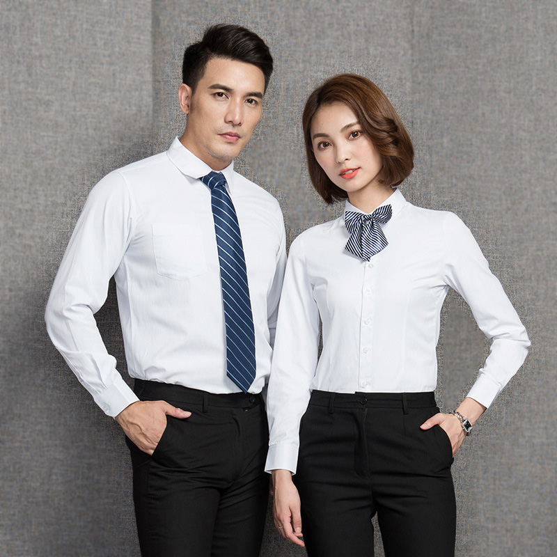 男女职业长袖衬衫_白领商务正装修身打底衬衣工作服【3色可选】