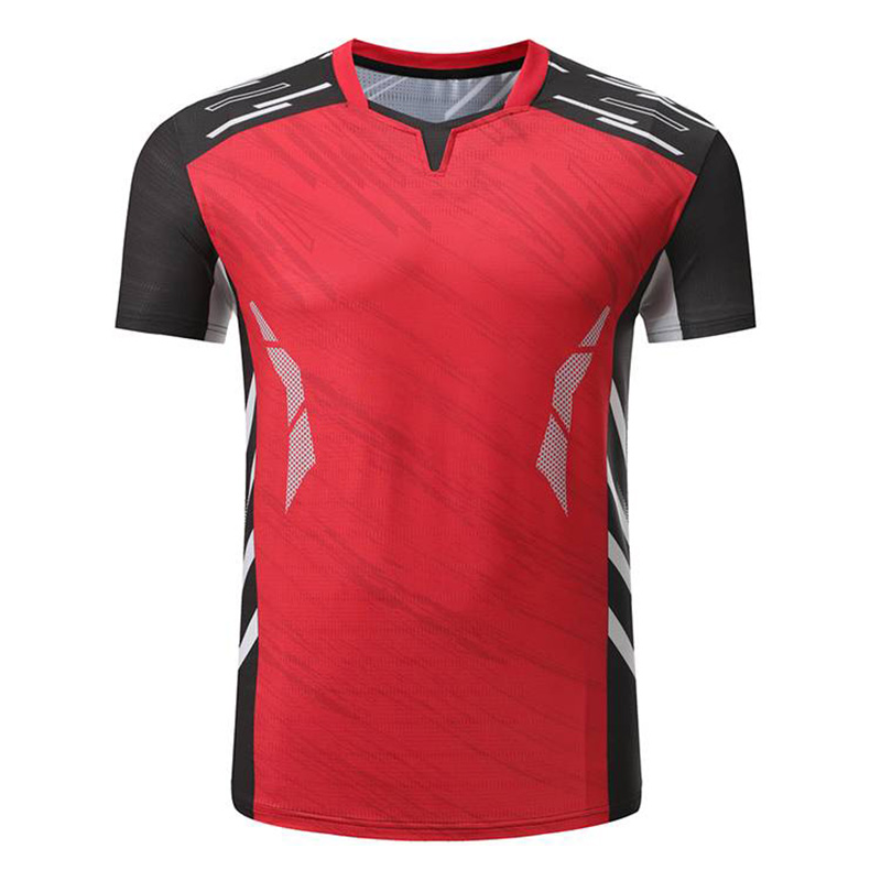 韩版男女短袖乒乓球服_羽毛球服_情侣速干印花网球运动服印LOGO【2色可选】