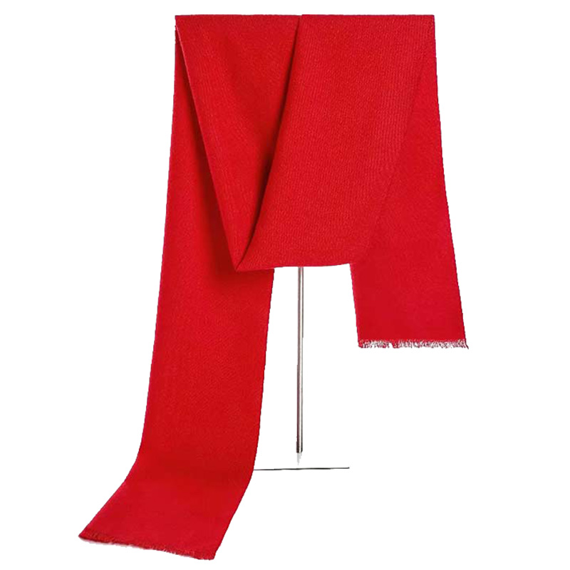 腈纶短须拉毛年会围巾_开业庆典活动红围巾_活动礼品围巾定制印LGOO