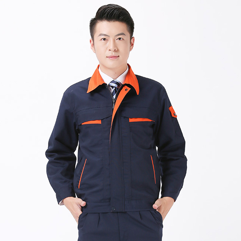 涤棉厚珠帆工作服现货_春秋工服定制刺绣丝印LOGO【2色可选】
