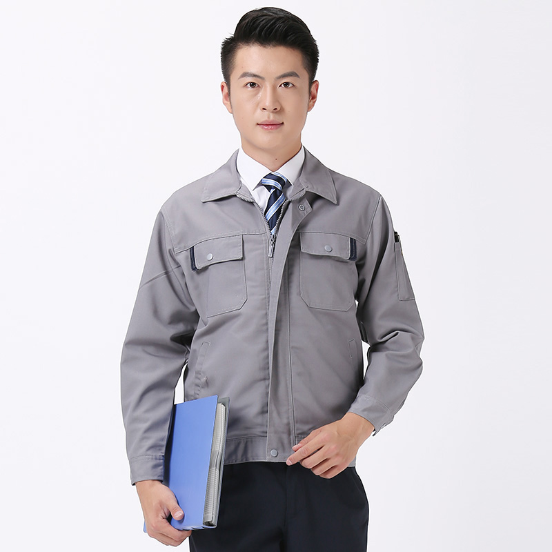 春秋款厚珠帆工作服现货批发_企业工程服定制_长袖工衣订制做LOGO